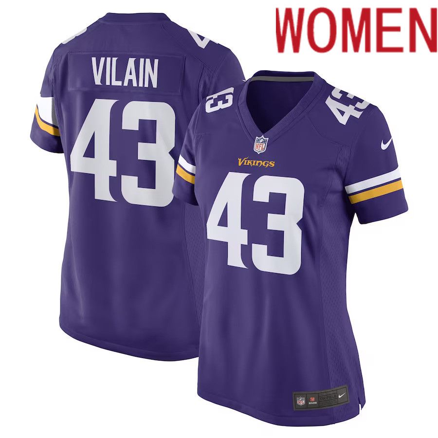 Women Minnesota Vikings 43 Luiji Vilain Nike Purple Game Player NFL Jersey